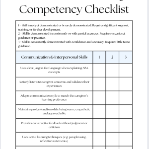 BCBA Parent Training Competency Checklist | Digital Download for Assessing ABA Parent Training Skills